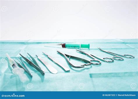 Set Of Surgical Instruments On Gauze Stock Photo Image Of Clippers