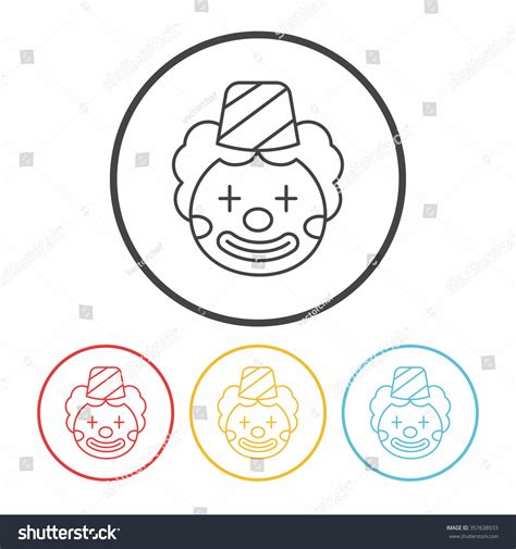 Clown Line Icon Stock Vector Illustration 357638933 Shutterstock