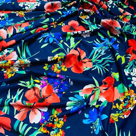 Best Seller Hawaiian Tropical Floral Multicolor Beautiful Print Nylon