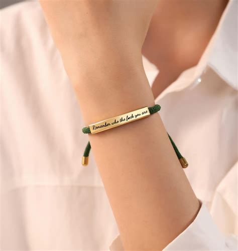 Remember Who The Fuck You Are Bracelet Personalized Engraved Bracelet