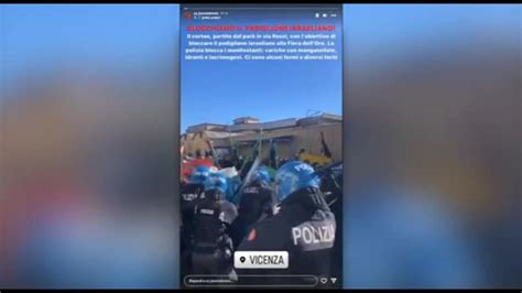 A Vicenza Scontri Al Corteo Dei Centri Sociali Contro Israele Video