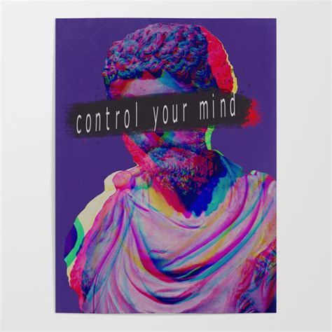 Control Your Mind Vaporwave Statue Marcus Aurelius Poster By