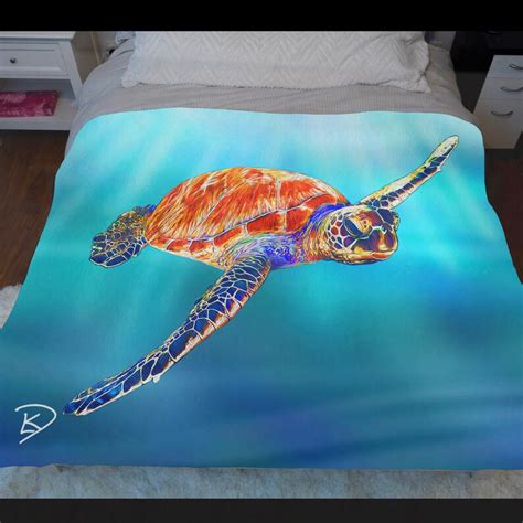 Sea Turtle Blanket Sherpa Blanket Turtle Gifts Fleece Sherpa Etsy