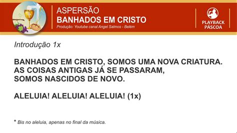 Aspersão BANHADOS EM CRISTO PLAYBACK Por Angel Salmos Belém