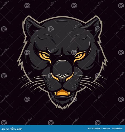 Vector Of An Angry Panther Head On Black Background Wild Animals