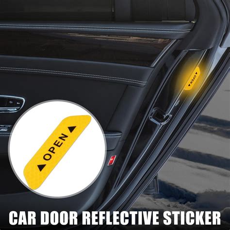 Pcs Car Door Reflective Sticker Open Warning Safety Sign Warning Mark