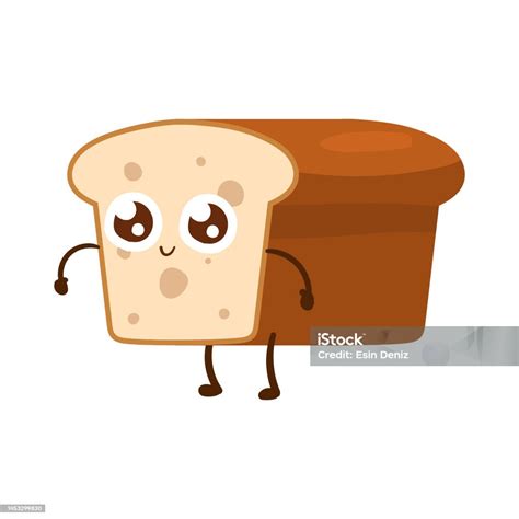 Cute Fun Cartoon Bread Assortment Drawing Stock Illustration - Download ...