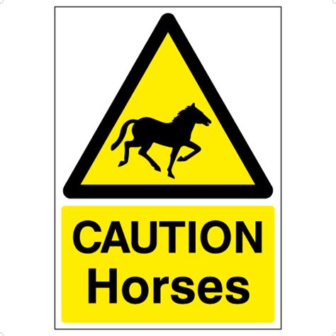 Caution Horses Sign Ref Hrs2 Safety Sign Warehouse