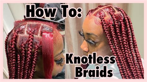 How To Do Large Knotless Braids Step By Step Box Braids Tutorial Youtube