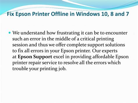 Ppt How To Fix Epson Printer Offline In Windows