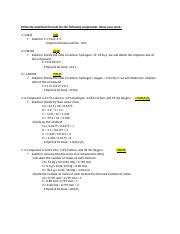 Inorg Lab M Post Task Docx Write The Empirical Formula For The