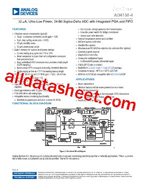 AD4130 4BCPZ RL7 Datasheet PDF Analog Devices