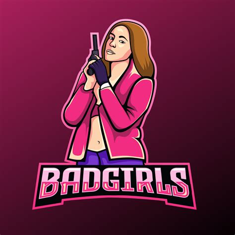 Bad girl esport logo mascot design 6506868 Vector Art at Vecteezy