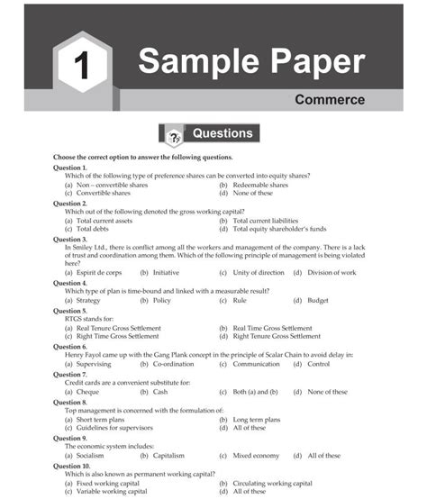 Sample Question Papers For Isc Commerce Class 12 Semester I Exam 2021 Solved New Specimen