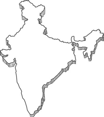 Indian Map Outline Only PNGs for Free Download