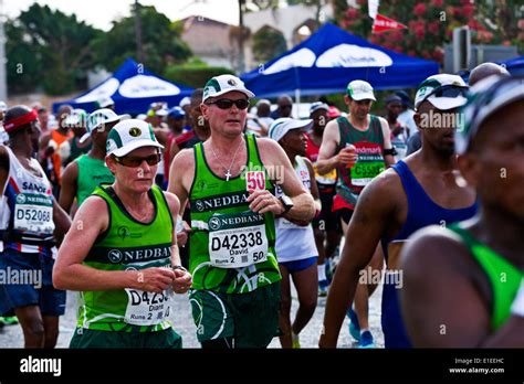 Runners Comrades Marathon 2014 Outside 45th Cutting Durban South Africa