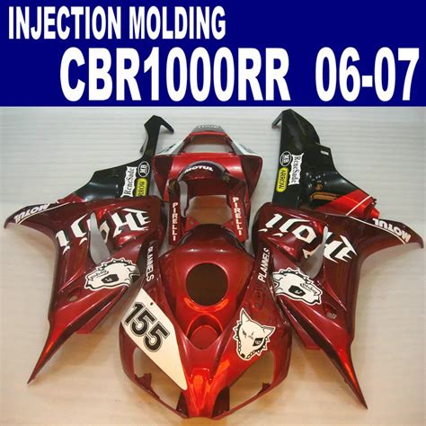 Red And White Injection Molded Custom Body Kits For HONDA CBR1000RR 06