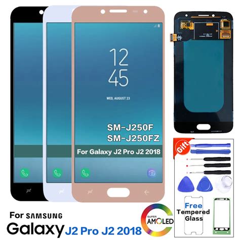 Super AMOLED LCD Para SAMSUNG Galaxy J2 Pro LCD 2018 J250 J250F J250DS