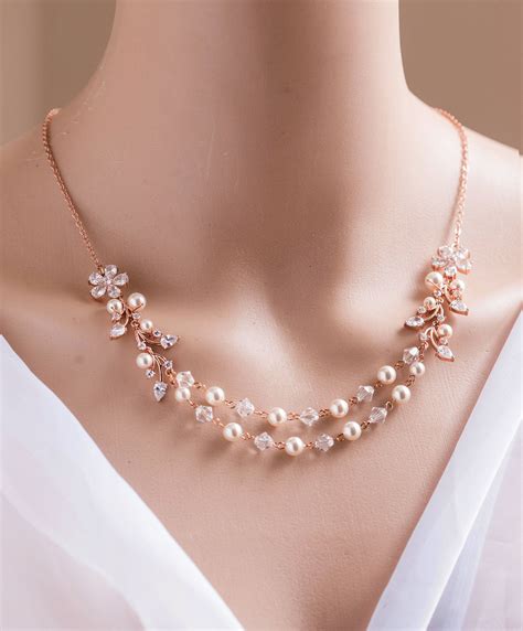 2 Strands Wedding Bridal Swarovski Pearl And Crystal Necklace Swarovski Necklace Swarovski