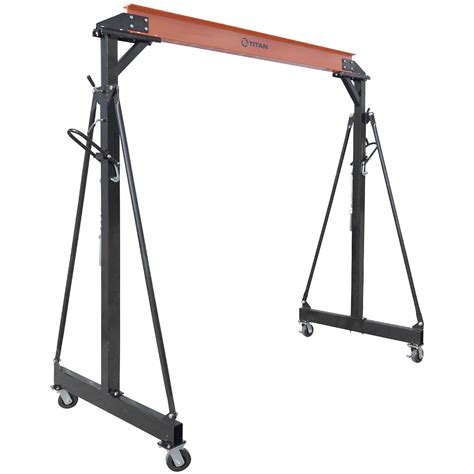 Titan Attachments 2 Ton Adjustable Steel Gantry Crane Portable Shop