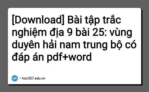 Hình Minh Họa Bài Tập Trắc Nghiệm địa 9 Bài 25 Vùng Duyên Hải Nam