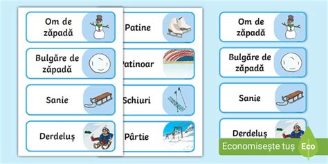 Jocuri De Iarn Cartona E Cu Vocabular Teacher Made