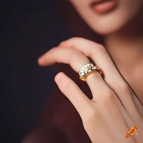 Woman S Hand With An Elegant Gold Ring