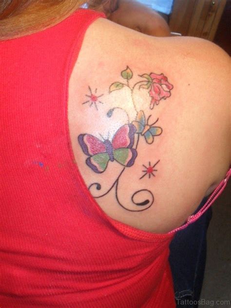 55 Beautiful Butterfly And Flower Shoulder Tattoos Tattoo Designs