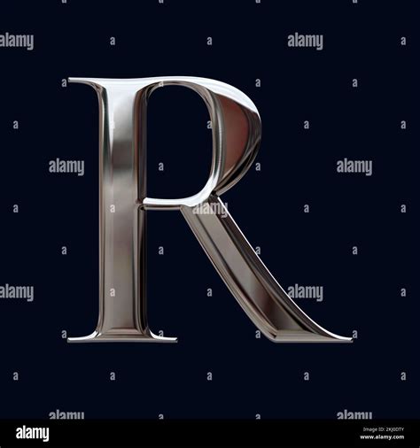 Lettre R Initiale Avec Rendu D Et Texture M Tallique Brillante Chrome