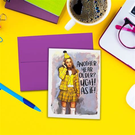 Clueless Cher As If Birthday Greeting Card 1990s Etsy Birthday