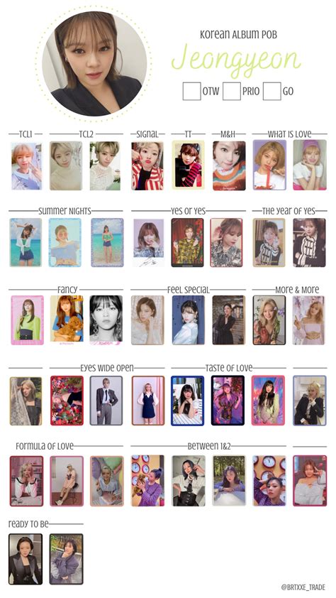 TWICE JEONGYEON KOREAN ALBUMS POB PHOTOCARDS TEMPLATE In 2023 Photo