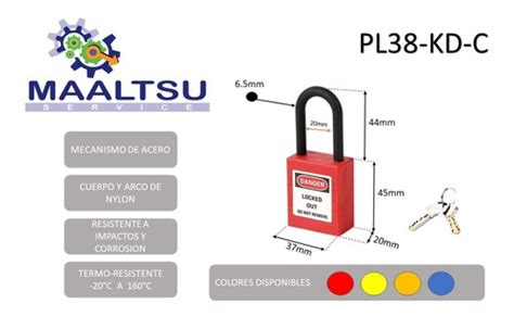 Kit Candado Loto Dielectrico De Seguridad 2 Etiqueta Español MAALTSU