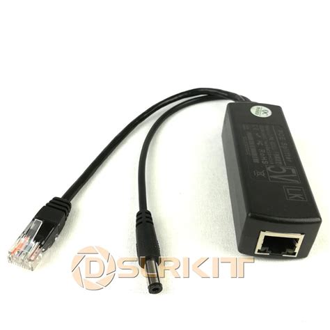 DSLRKIT DC 5V 2 4A 5 5x2 1mm Port Gigabit Active PoE Splitter 802 3af