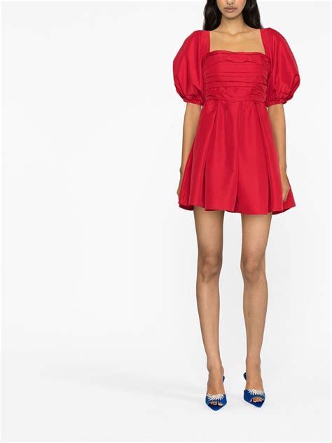 Self Portrait Puff Sleeve Taffeta Minidress Farfetch