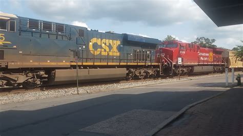 Northbound Csx Mixed Manifest On Track One With Canadian Pacific In The