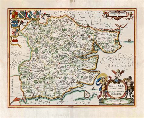 Essex By Johannes Janssonius Sanderus Antique Maps Antique Map