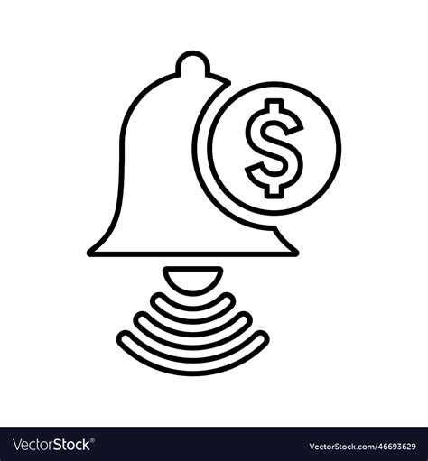 Payment reminder line icon outline Royalty Free Vector Image