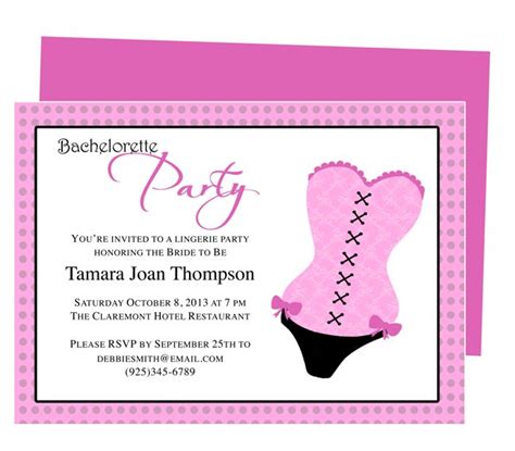 Printable Template For Diy Bachelorette Party Invitations Corset