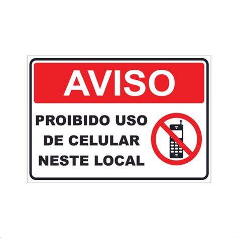 Placa Sinalização Proibido uso de celular neste mod 2 no Shoptime