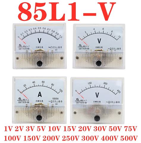 85l1 Ac Analog Voltage Meter Panel 3v 5v 10v 20v 50v 150v 250v 300v 500v Gauge