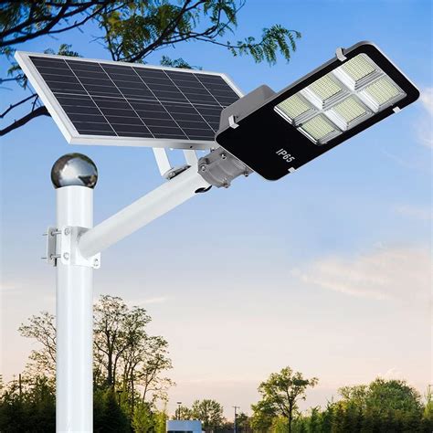 DENGMALL 6000W LED Solar Street Lights Outdoor Dusk To Dawn Security