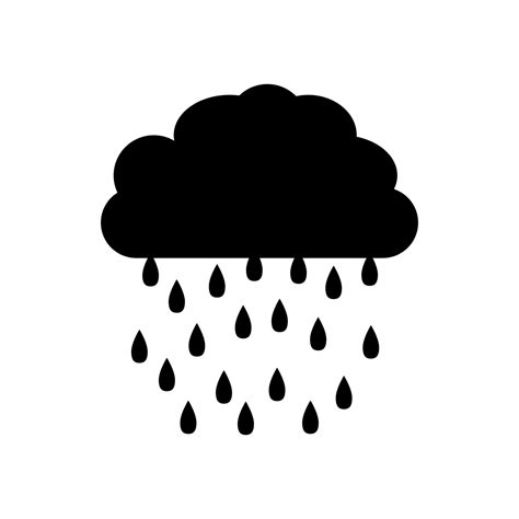 Rain Cloud Icon Vector Weather Forecast Heavy Rain Forecast Winter