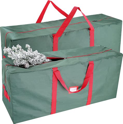 Premium Jumbo Christmas Tree Storage Bag Snowy Lane Design Fits Up To 9 Ft Artificial