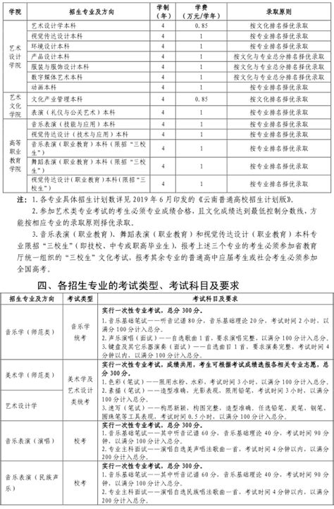 云南艺术学院2019年普通本科招生简章（适用于云南省考生）