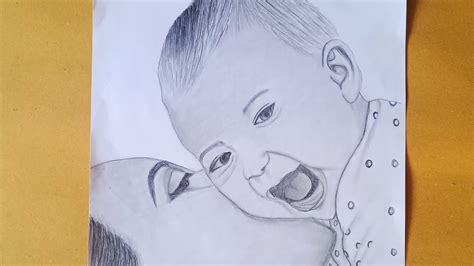 How To Draw A Mother And Cute Babypencil Sketch Drawing Mahima