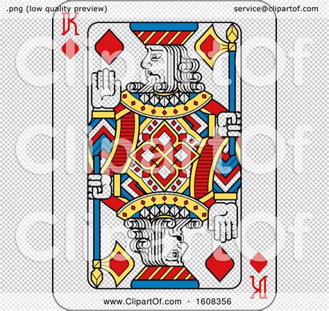 Clipart of a King of Diamonds Playing Card - Royalty Free Vector ...