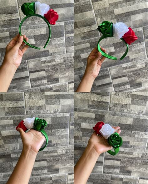 Diadema Mes Patrio 🇲🇽 En 2024 Manualidades Moños Para El Cabello De