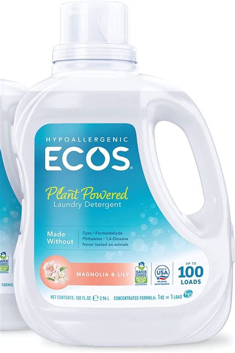 ECOS Laundry Detergent Liquid 200 Loads Dermatologist Tested Laundry