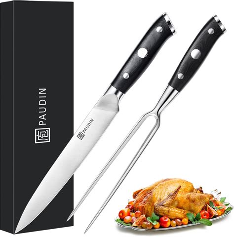 Paudin Carving Knife And Fork Set Meat Carving Knife Set German High