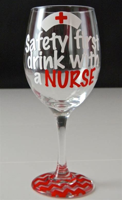 Personalized Nurse Wine Glass Personalized Nurse T Safety